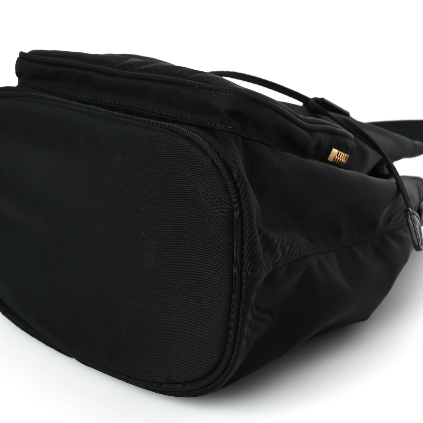 Prada Saffiano Tessuto Nylon Mini Bucket Crossbody Bag Black