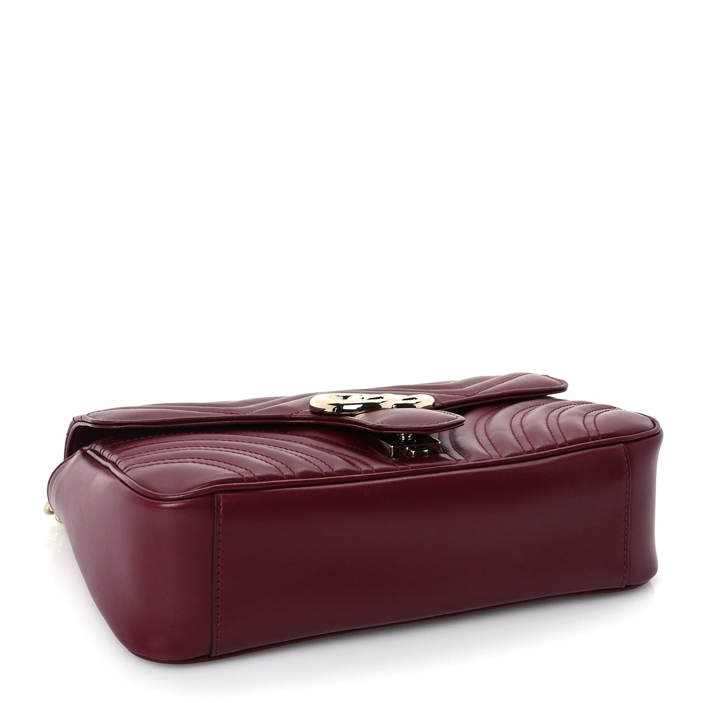 Gucci Calfskin Matelasse Small GG Marmont Shoulder Bag  Rosso Ancora