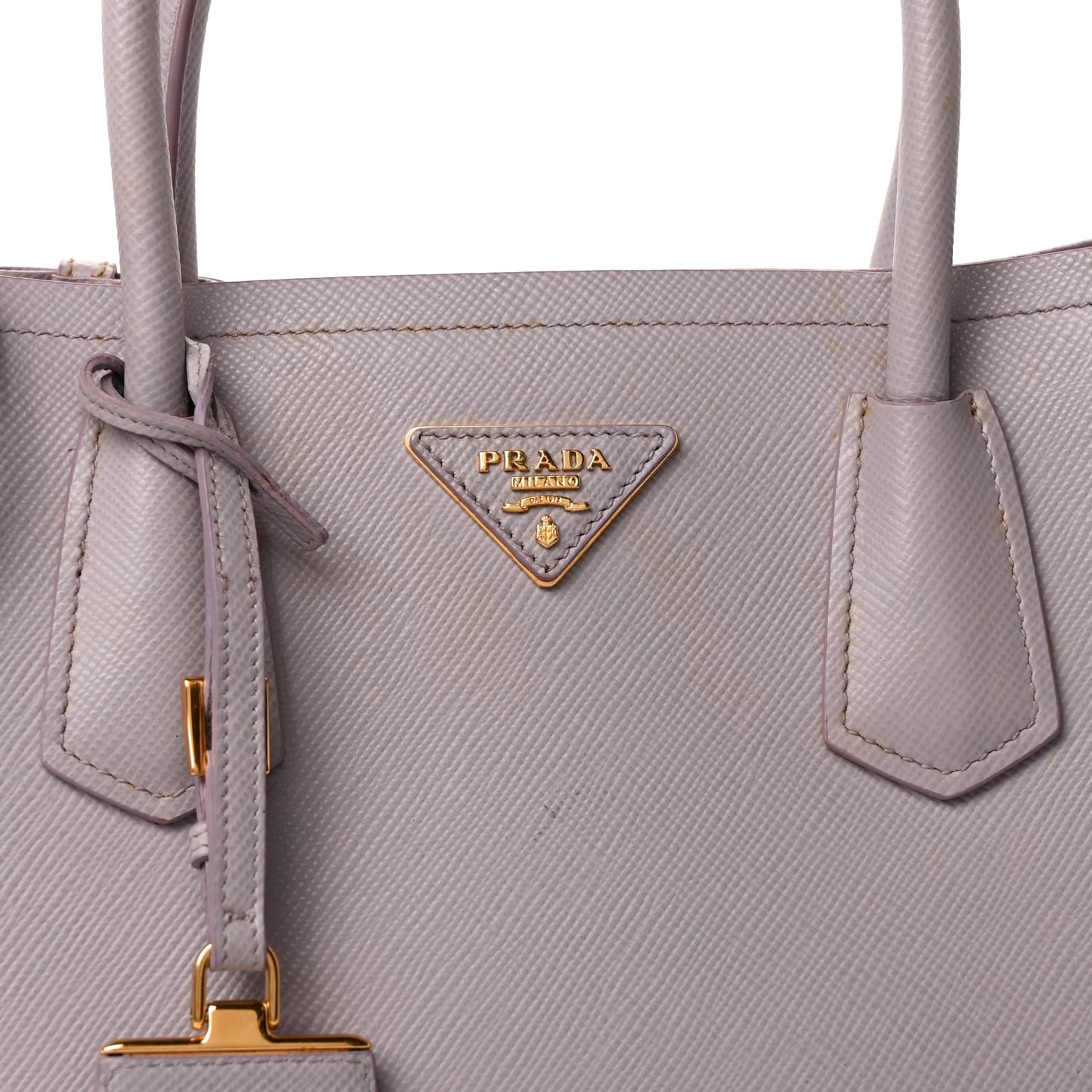 Prada Saffiano Cuir Small Double Bag Glicine