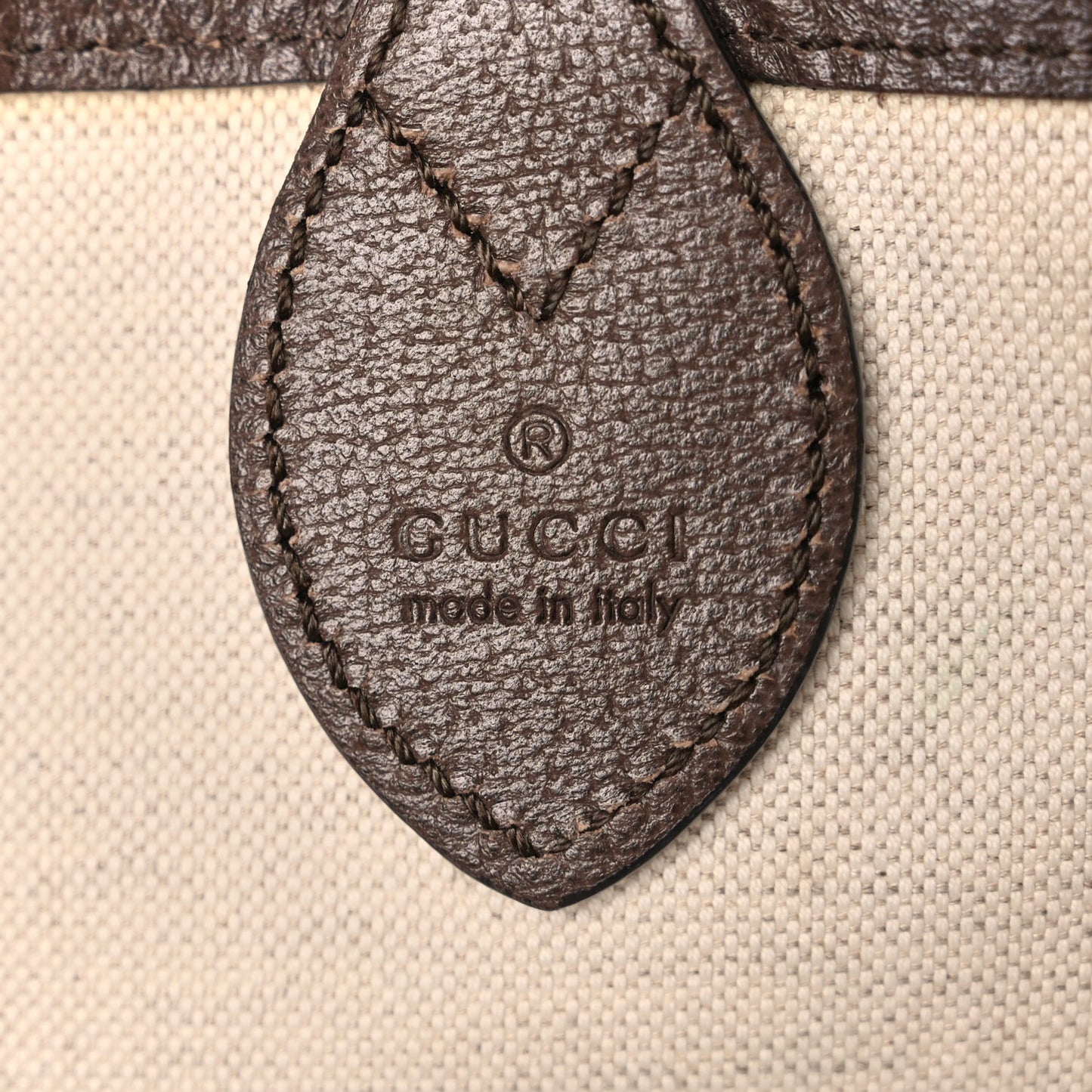 Gucci GG Supreme Monogram Textured Dollar Calfskin Web Large Ophidia Tote Beige Ebony New Acero