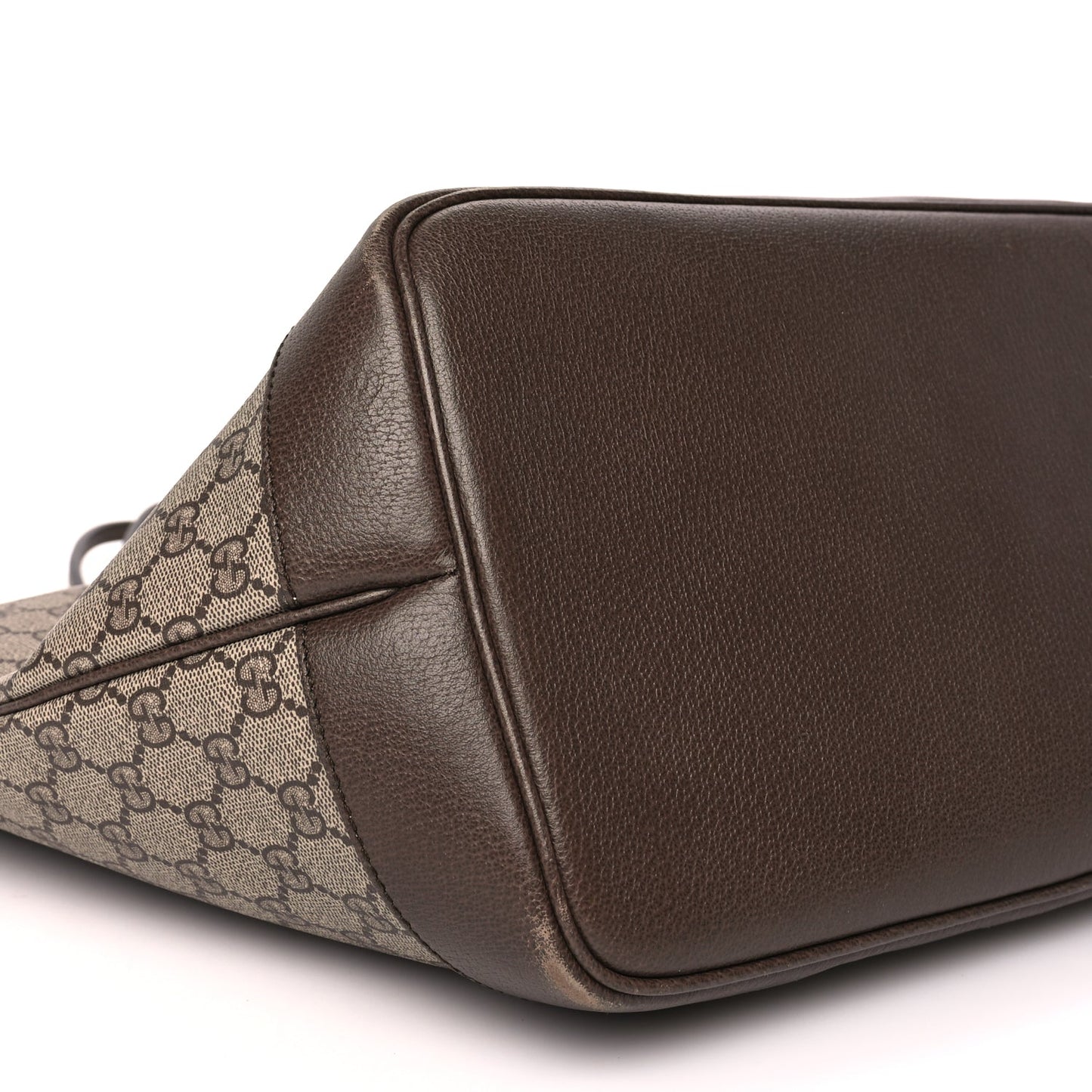 Gucci GG Supreme Monogram Textured Dollar Calfskin Web Large Ophidia Tote Beige Ebony New Acero