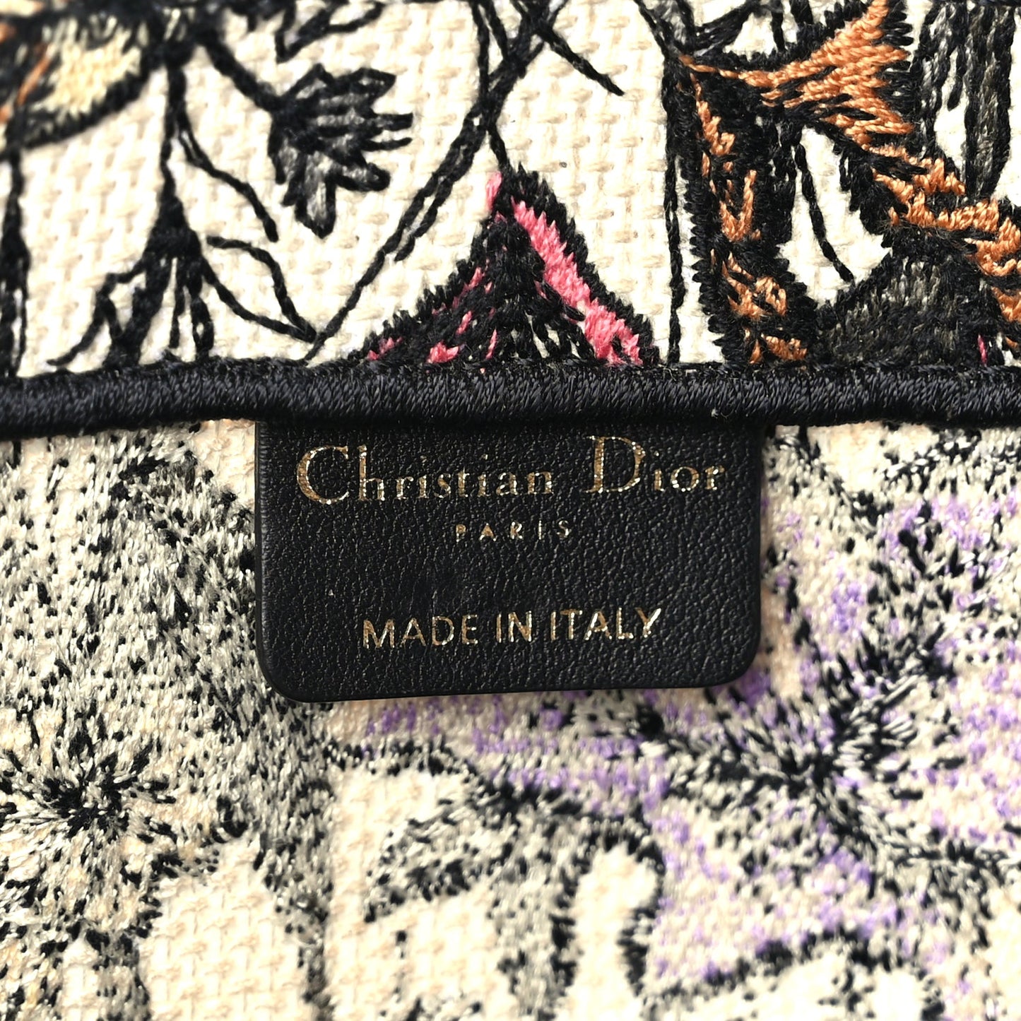 Christian Dior Canvas Embroidered Medium Mille Fleurs Book Tote Multicolor
