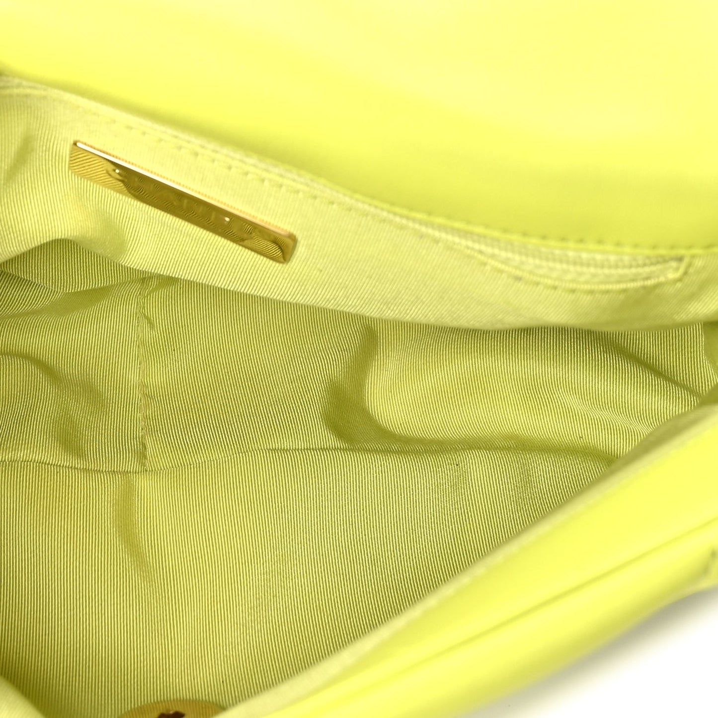Chanel Shiny Lambskin Quilted Medium Chanel 19 Flap  Neon Yellow