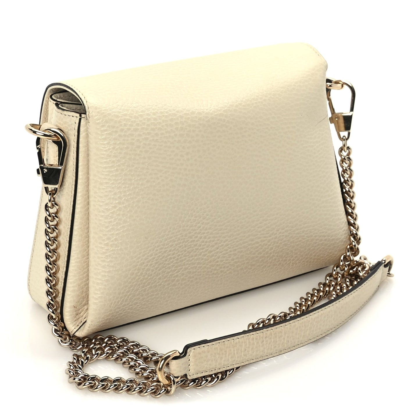 Gucci Dollar Calfskin Interlocking G Crossbody Bag Mystic White