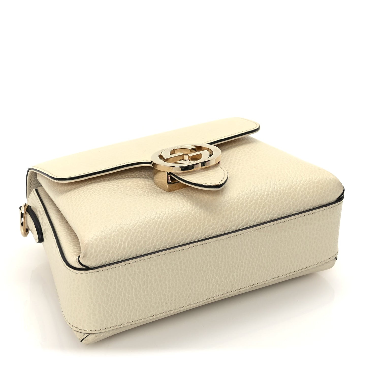 Gucci Dollar Calfskin Interlocking G Crossbody Bag Mystic White