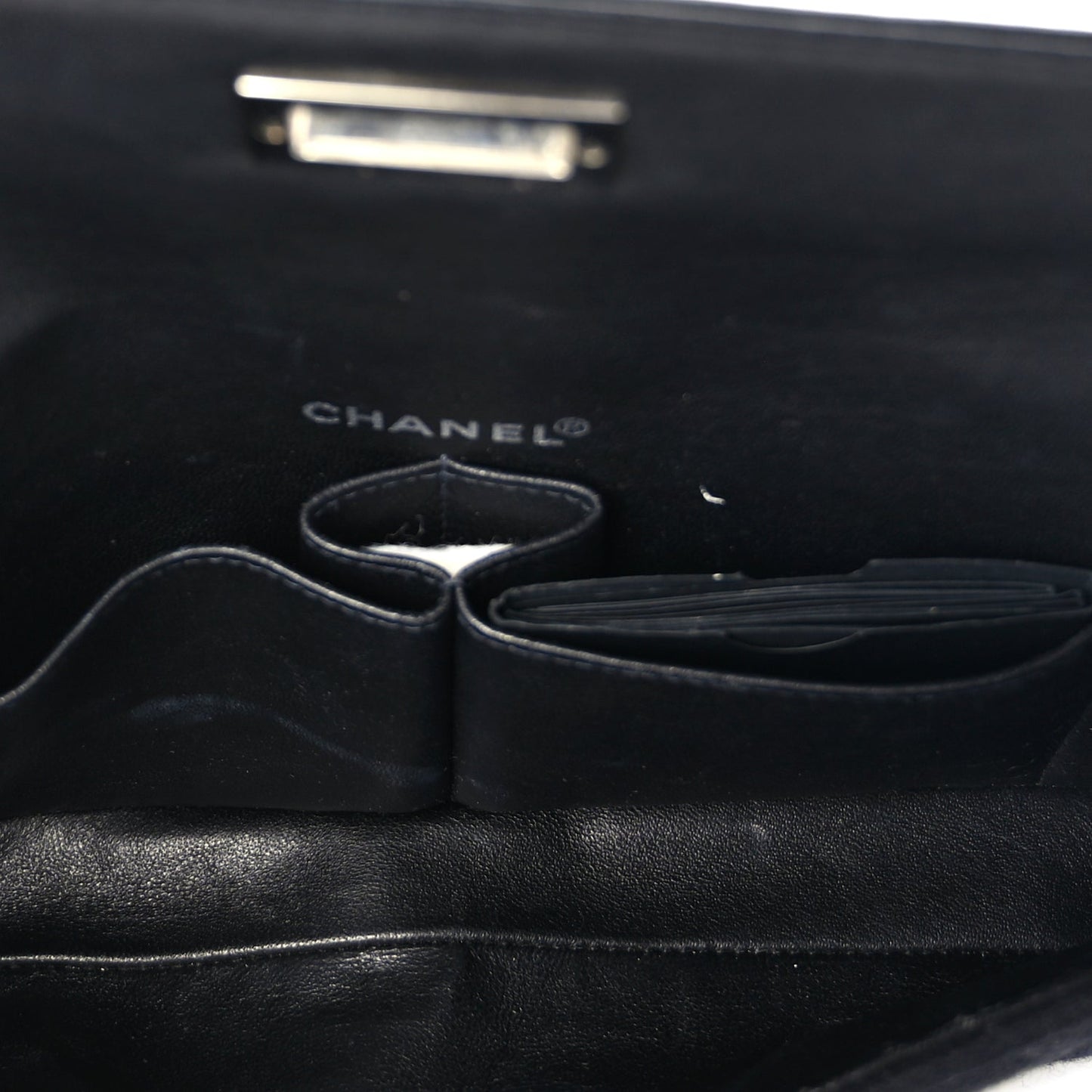 Chanel Jersey Patent Quilted 2.55 Reissue East West Flap Black