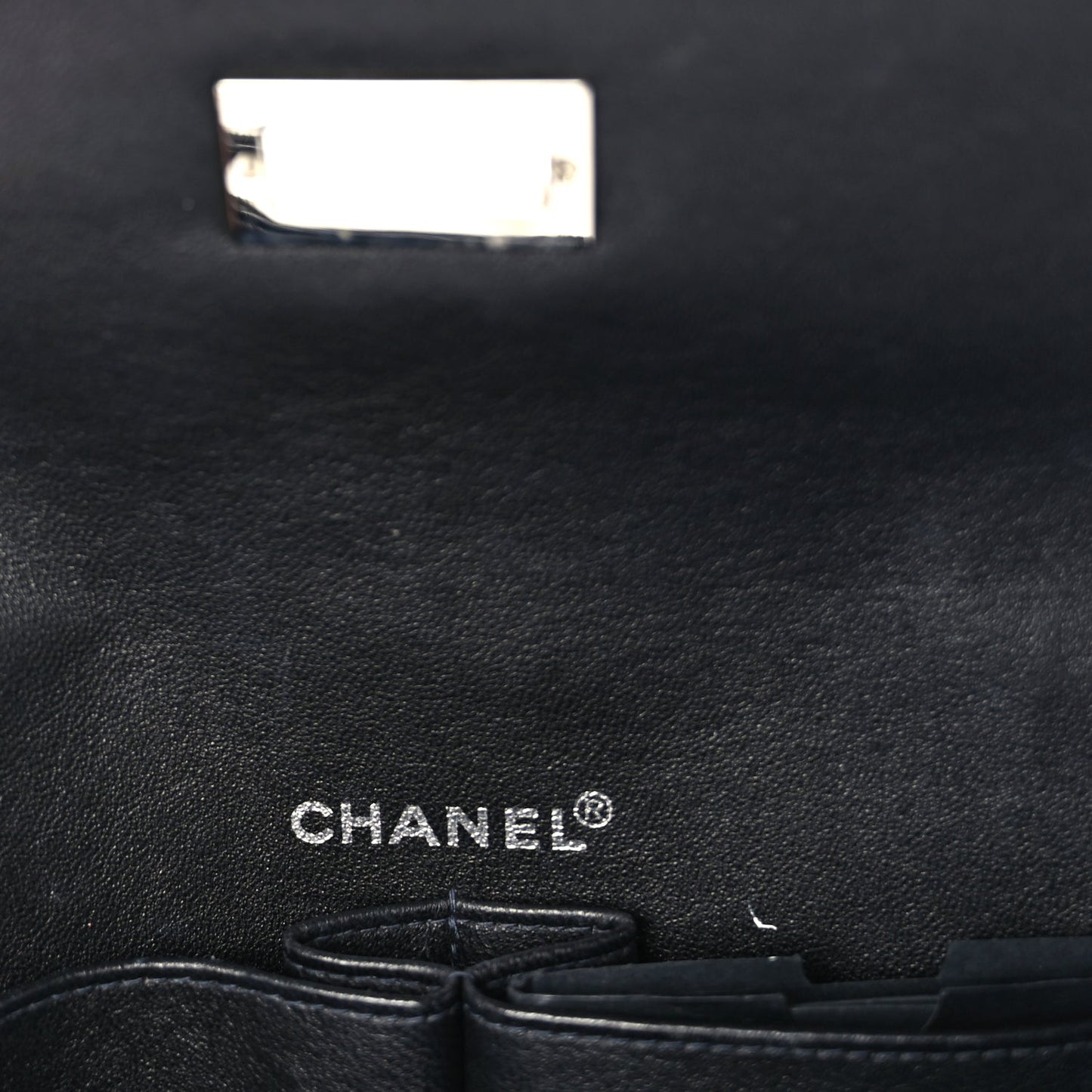 Chanel Jersey Patent Quilted 2.55 Reissue East West Flap Black