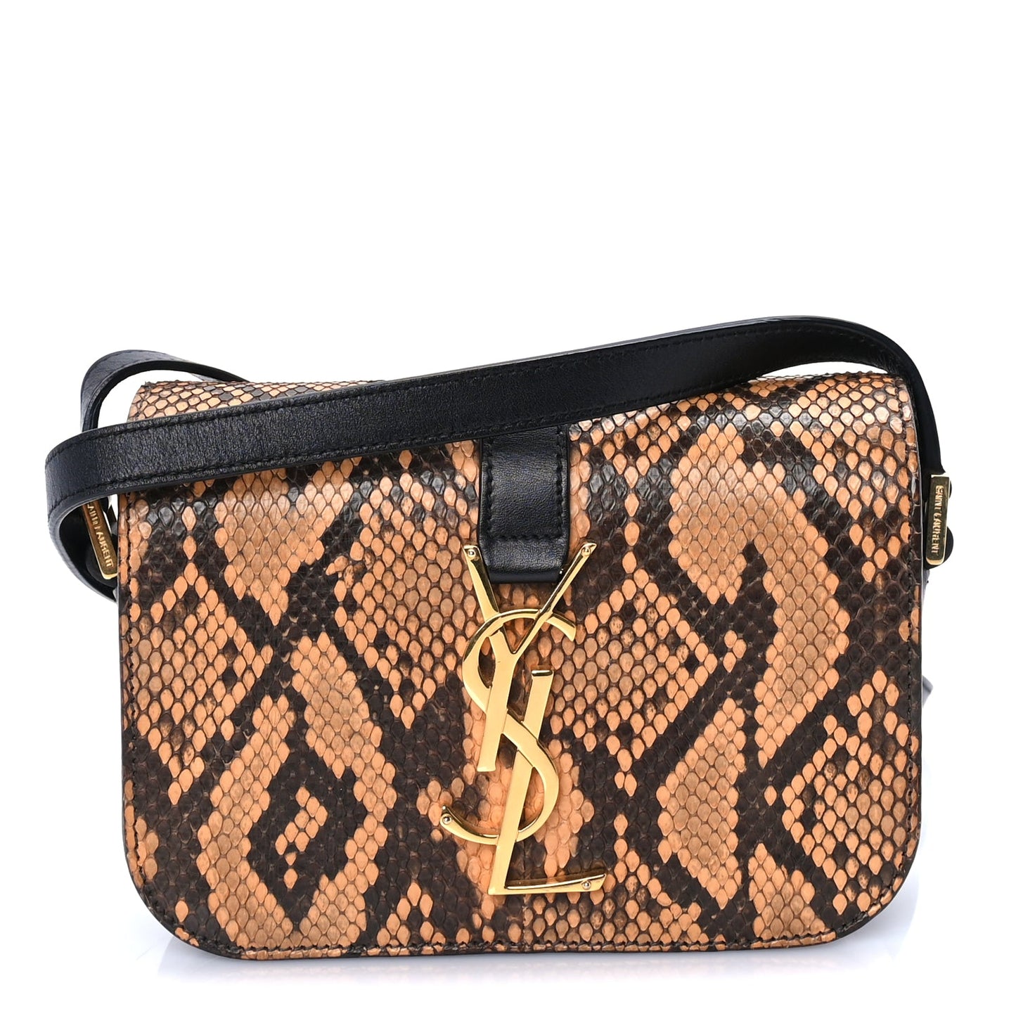 Saint Laurent Snakeskin Classic Small Monogram Universite Bag Black