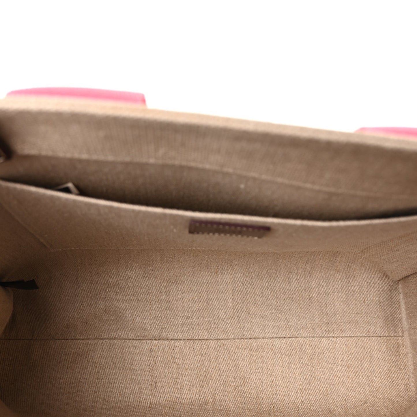 Chloe Linen Calfskin Medium Woody Ribbon Tote Pink