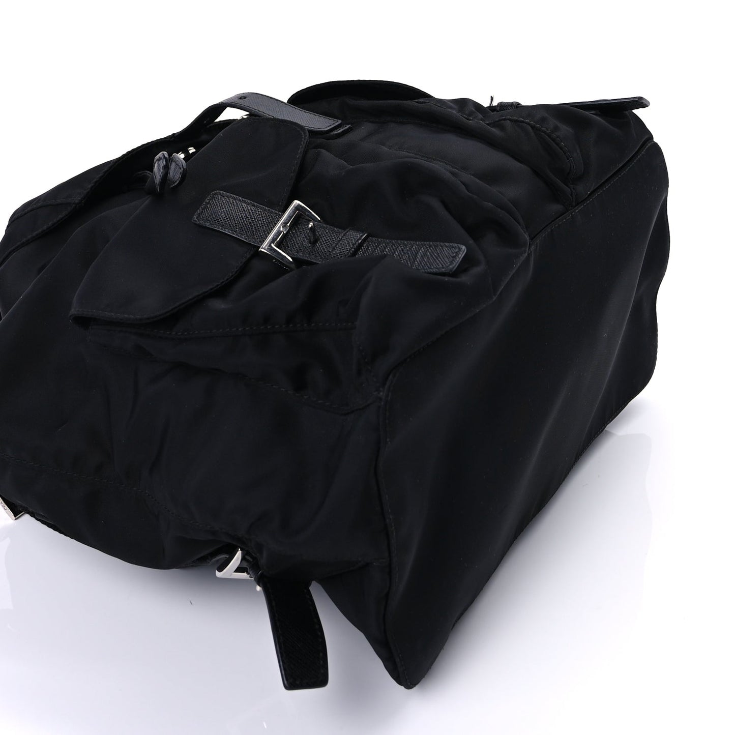 Prada Tessuto Nylon Saffiano Vela Medium Backpack  Black