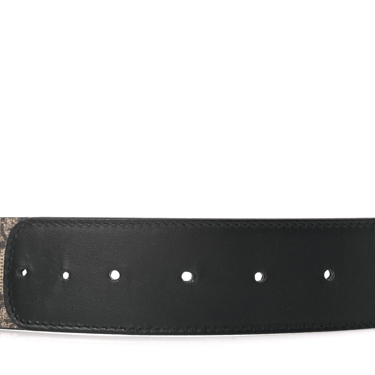 Gucci GG Supreme Monogram Matte Plutone Calfskin Double G 40mm Belt 70 28 Beige Ebony Black