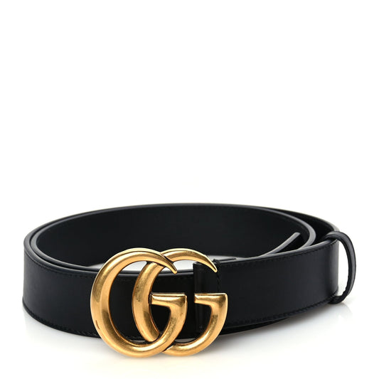 Gucci Calfskin Double G 30mm Belt 90 36 Black