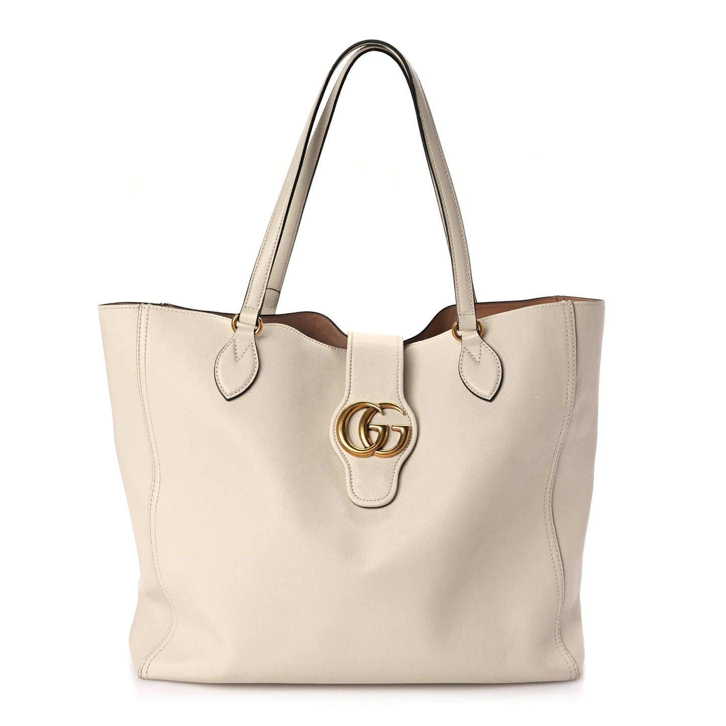 Gucci New Sakai Calfskin Lux Medium Dahlia Tote  Mystic White