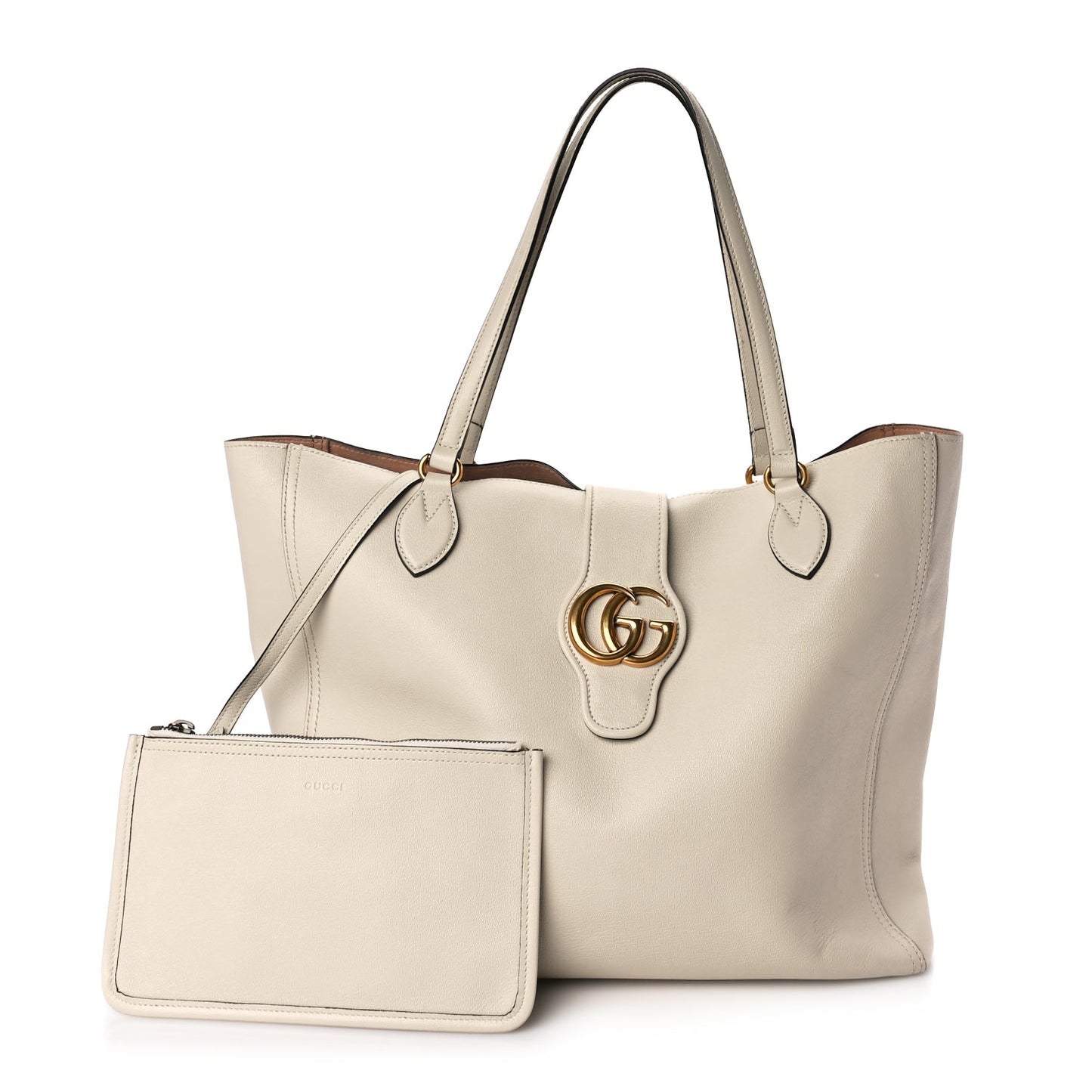 Gucci New Sakai Calfskin Lux Medium Dahlia Tote  Mystic White