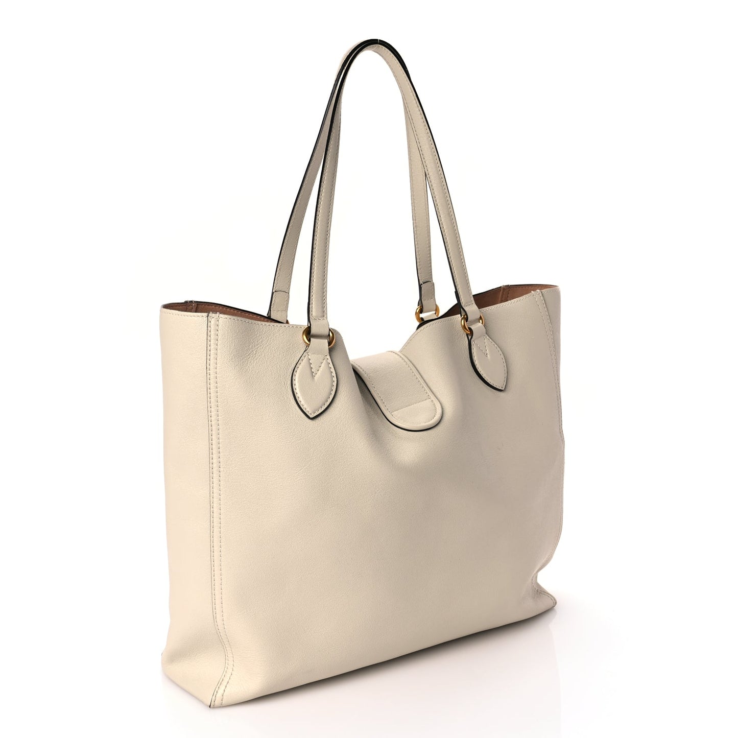 Gucci New Sakai Calfskin Lux Medium Dahlia Tote  Mystic White