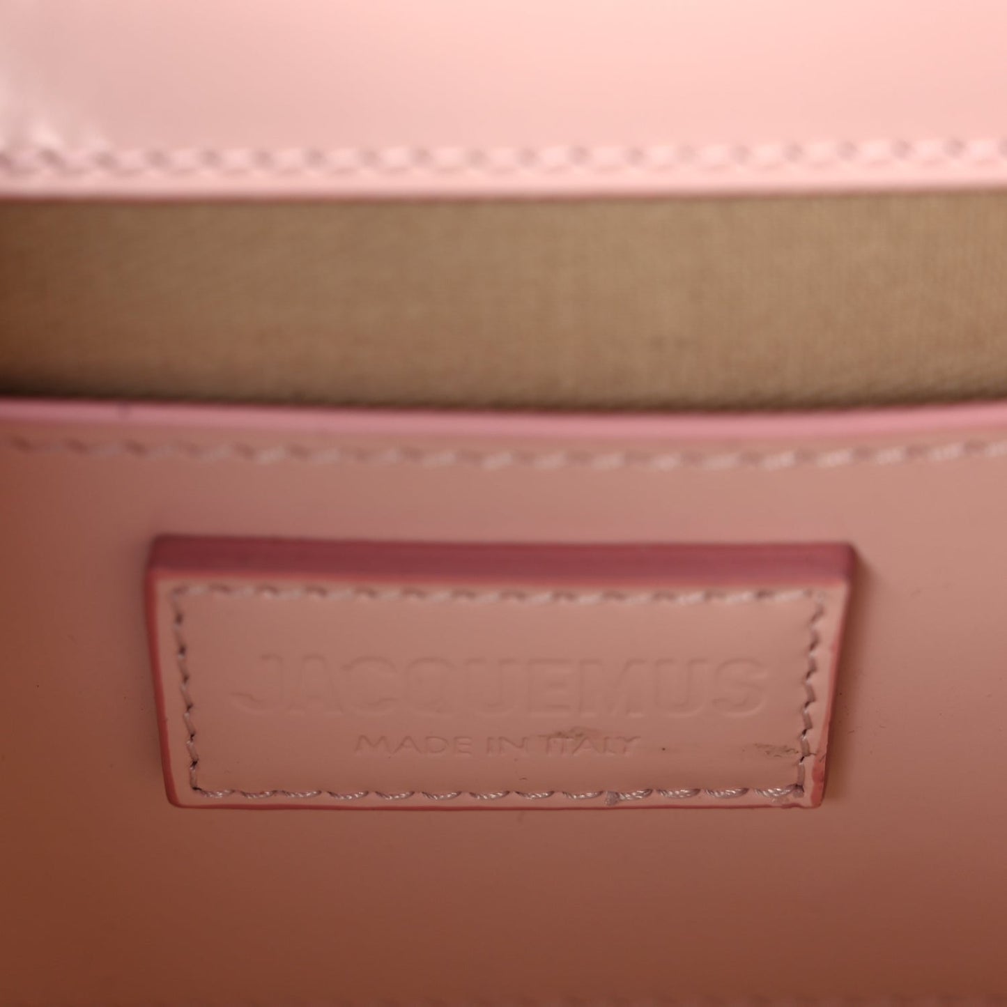Jacquemus Glazed Calfskin Le Grand Bambino Pink