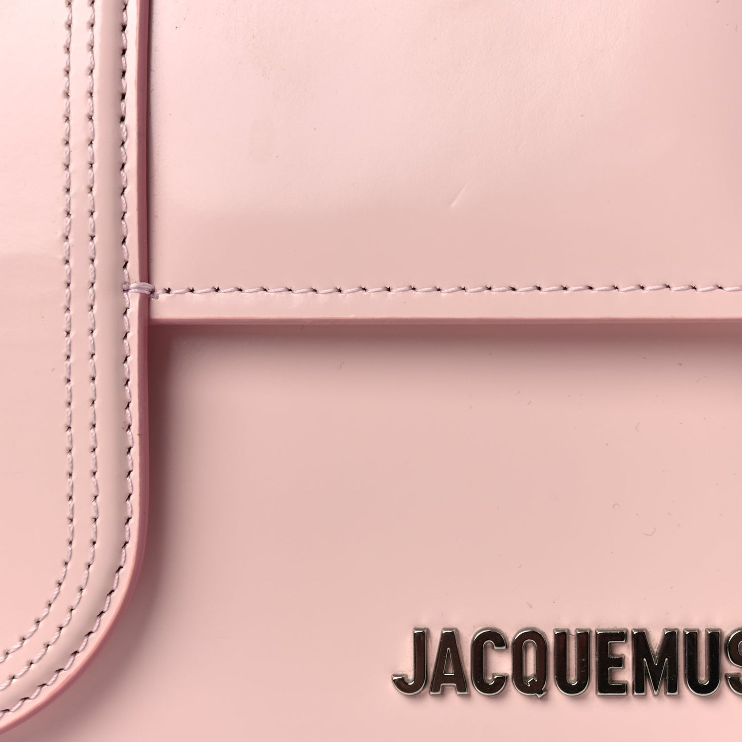 Jacquemus Glazed Calfskin Le Grand Bambino Pink