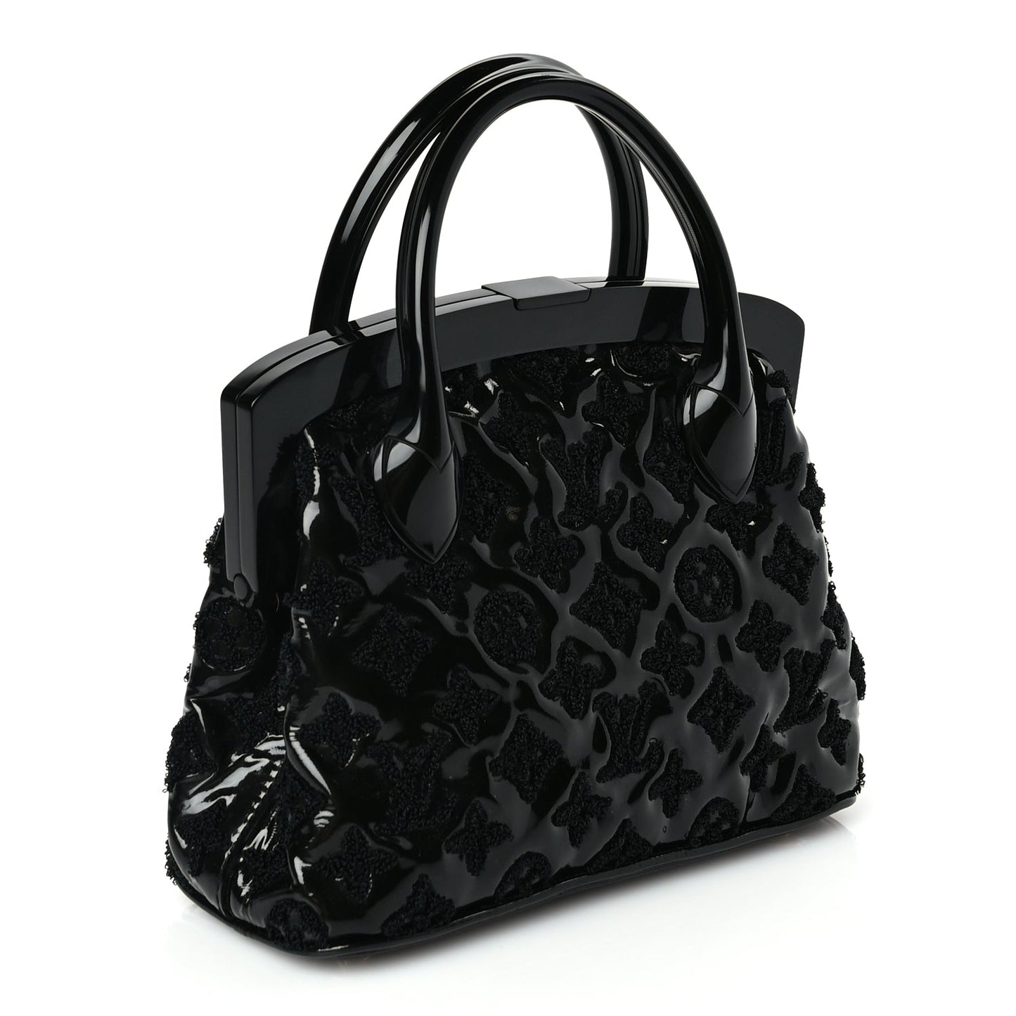 Louis Vuitton Patent Lambskin Fascination Lockit BB Frame Black
