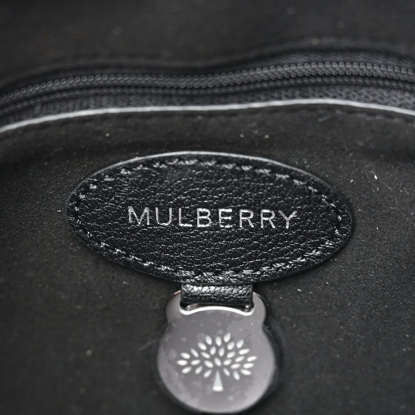Mulberry Glossy Goatskin Small Lily Flap Black