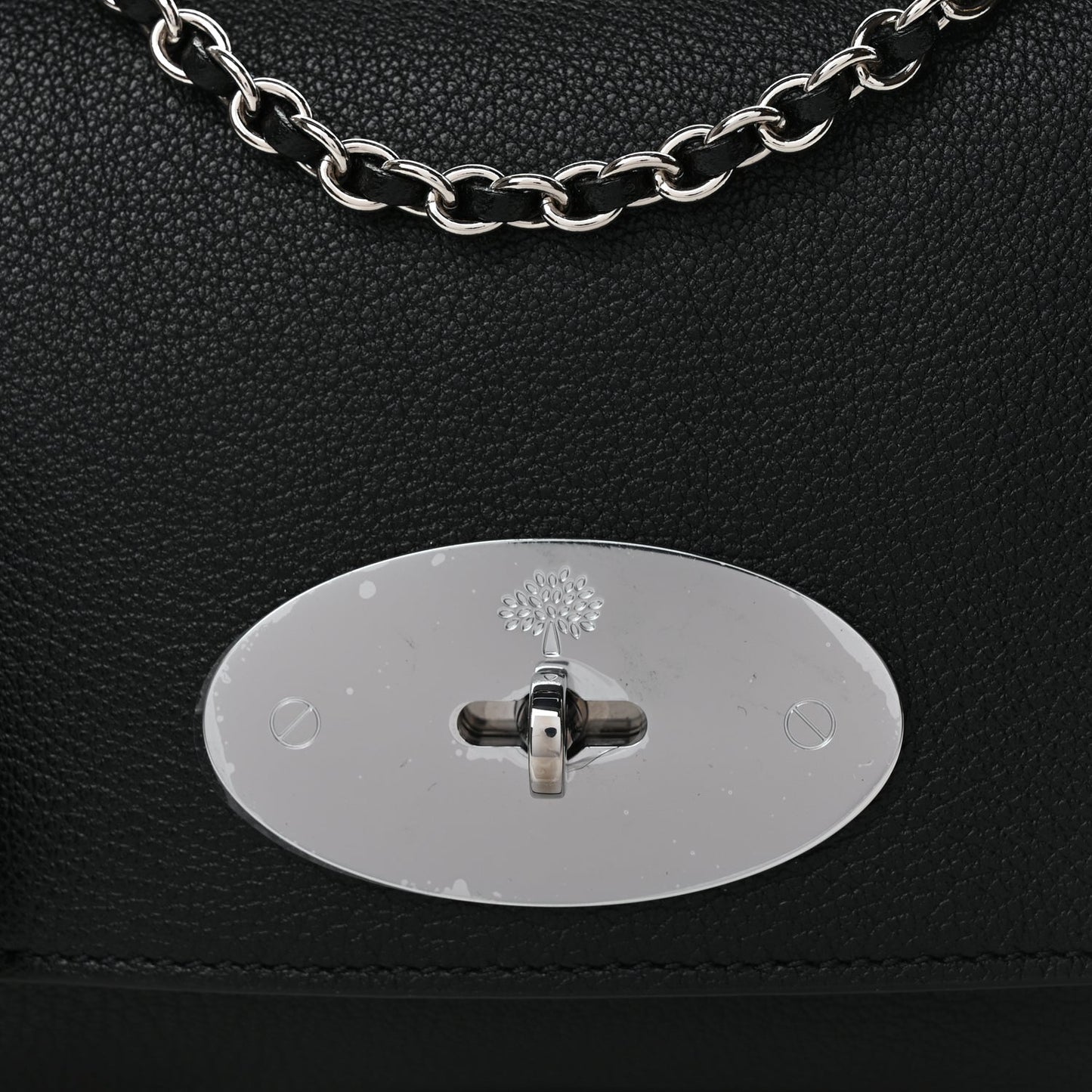 Mulberry Glossy Goatskin Small Lily Flap Black