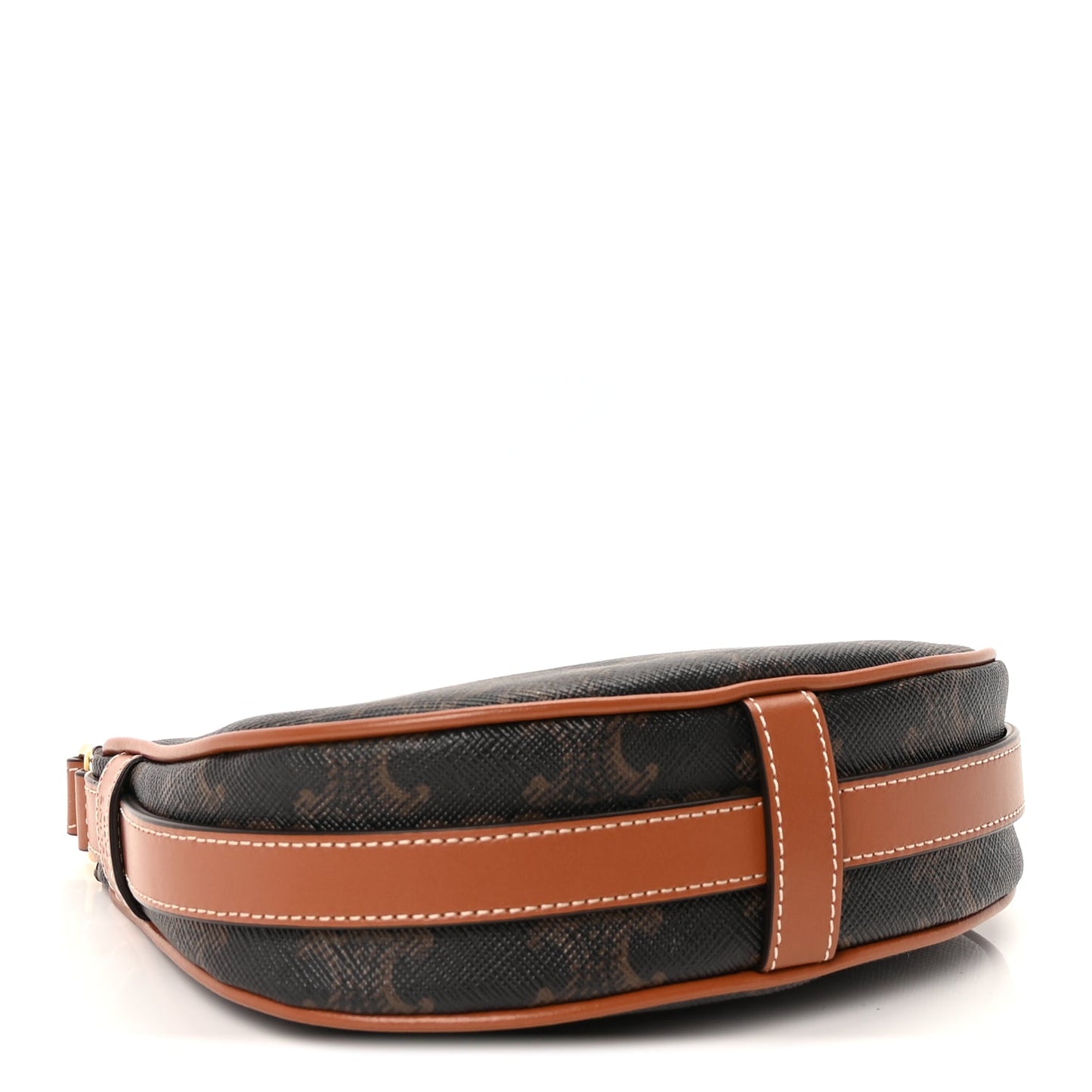 Celine Canvas Calfskin Mini Ava Triomphe Shoulder Bag Tan