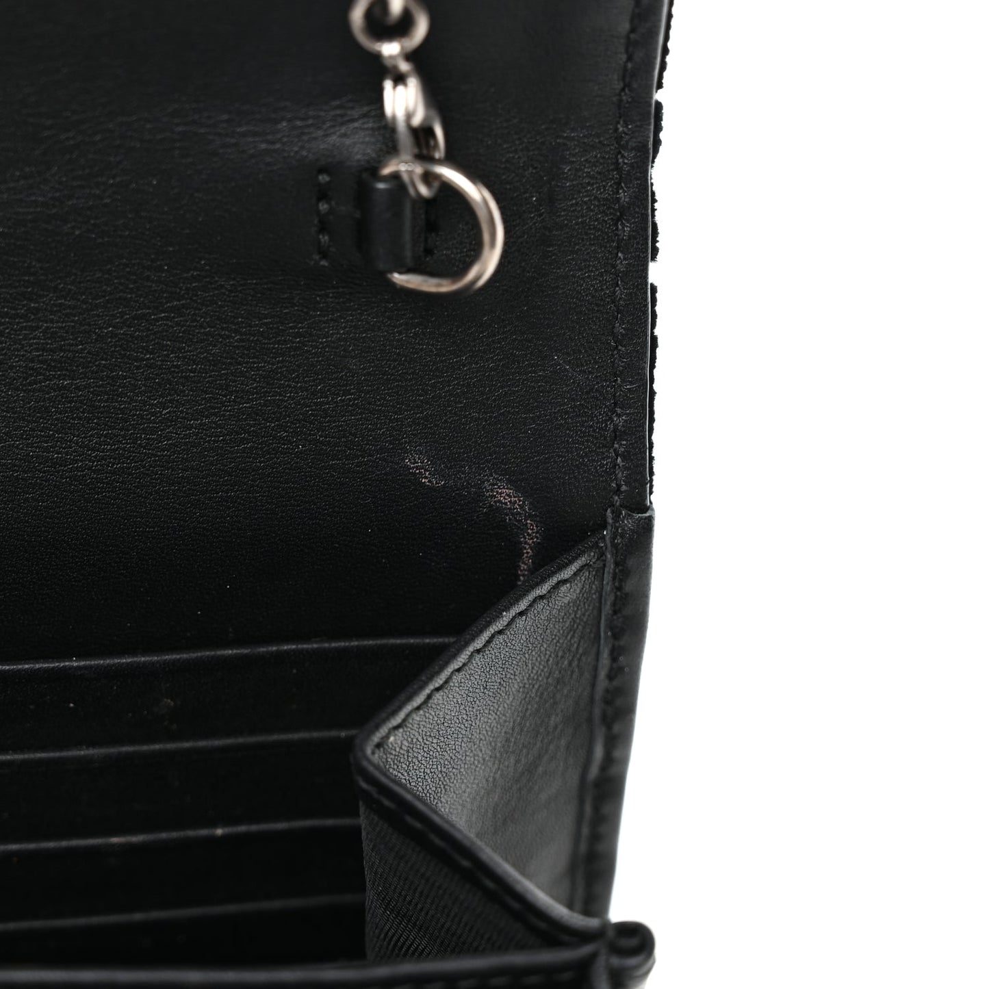 Gucci Velvet GG Monogram Mini Dionysus Chain Wallet Black