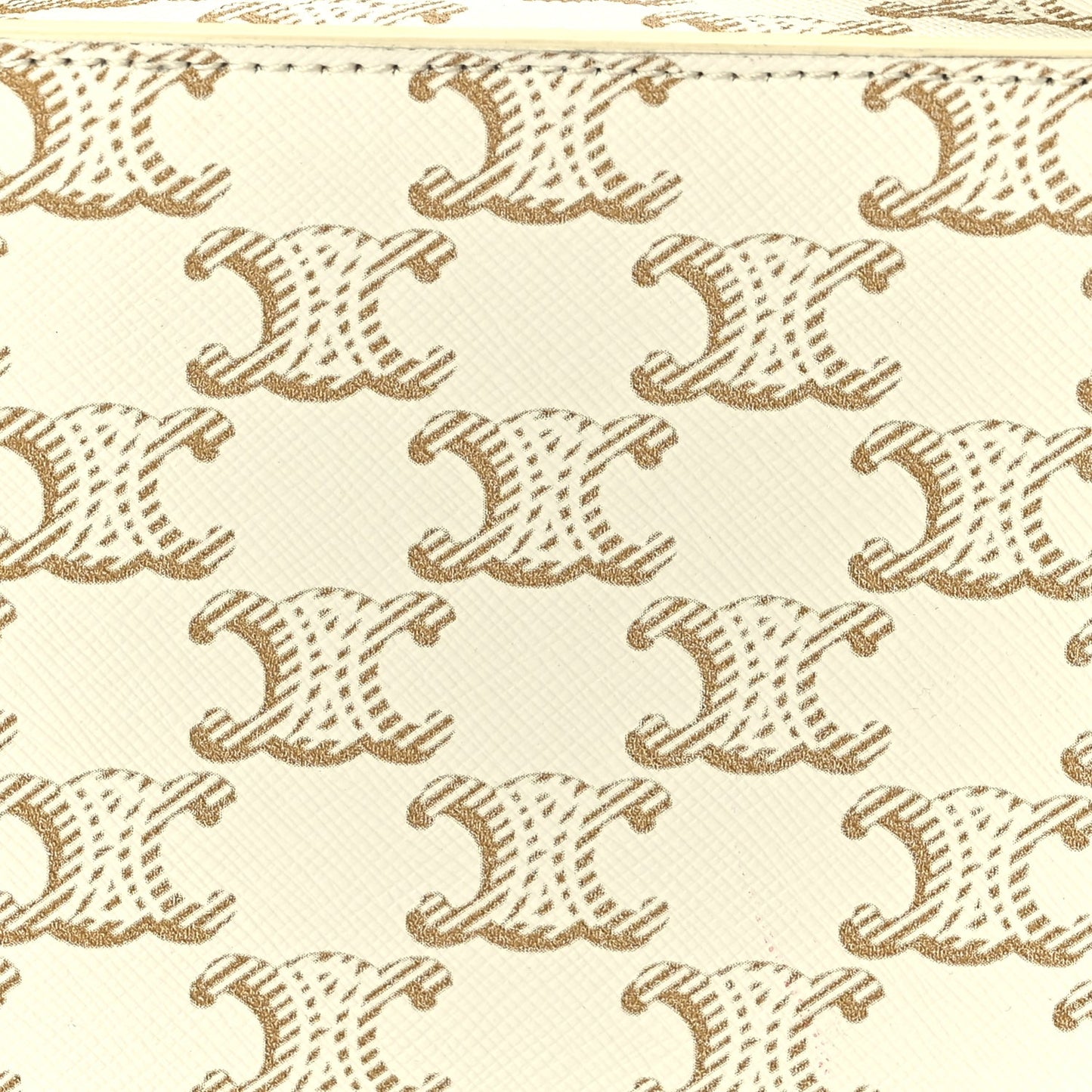 Celine Triomphe Canvas Calfskin Strap Box Bag White