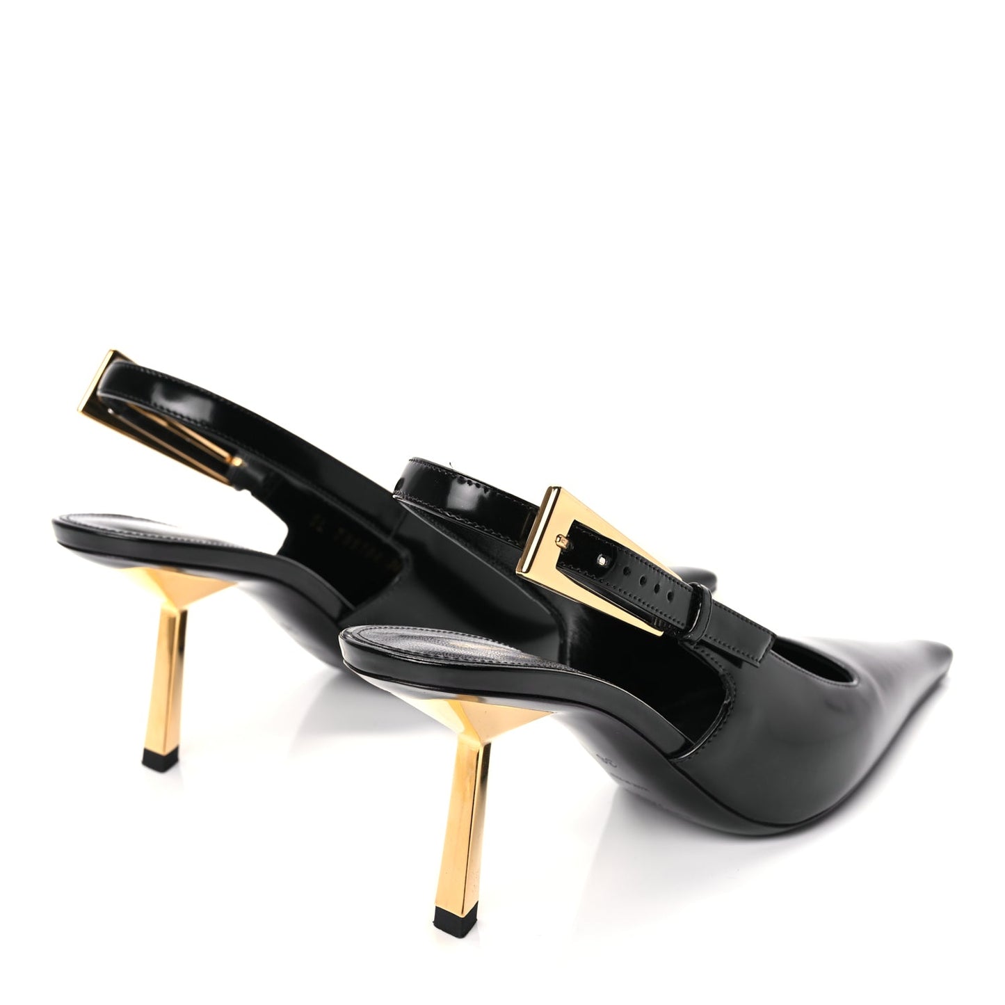 Saint Laurent Vitello Marilyn Lee 75 Slingback Pumps 36 Black