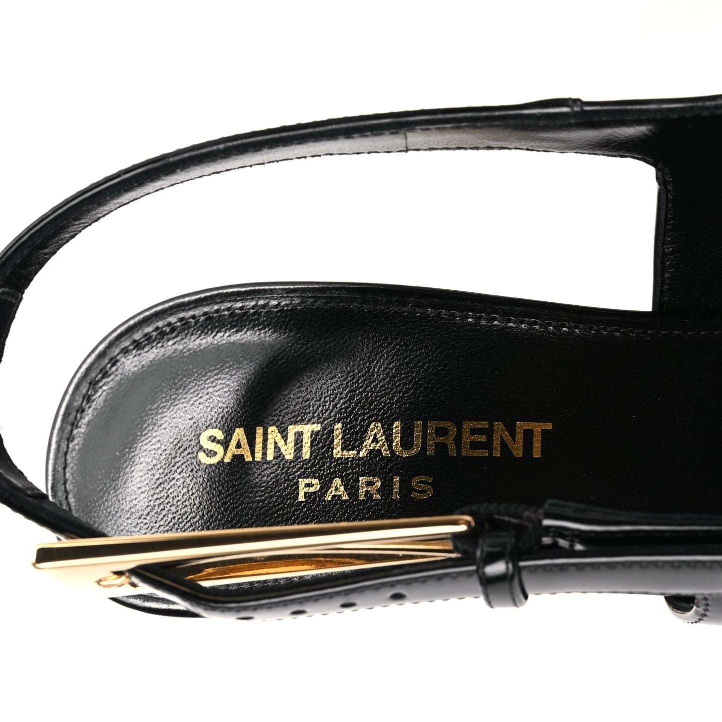 Saint Laurent Vitello Marilyn Lee 75 Slingback Pumps 36 Black