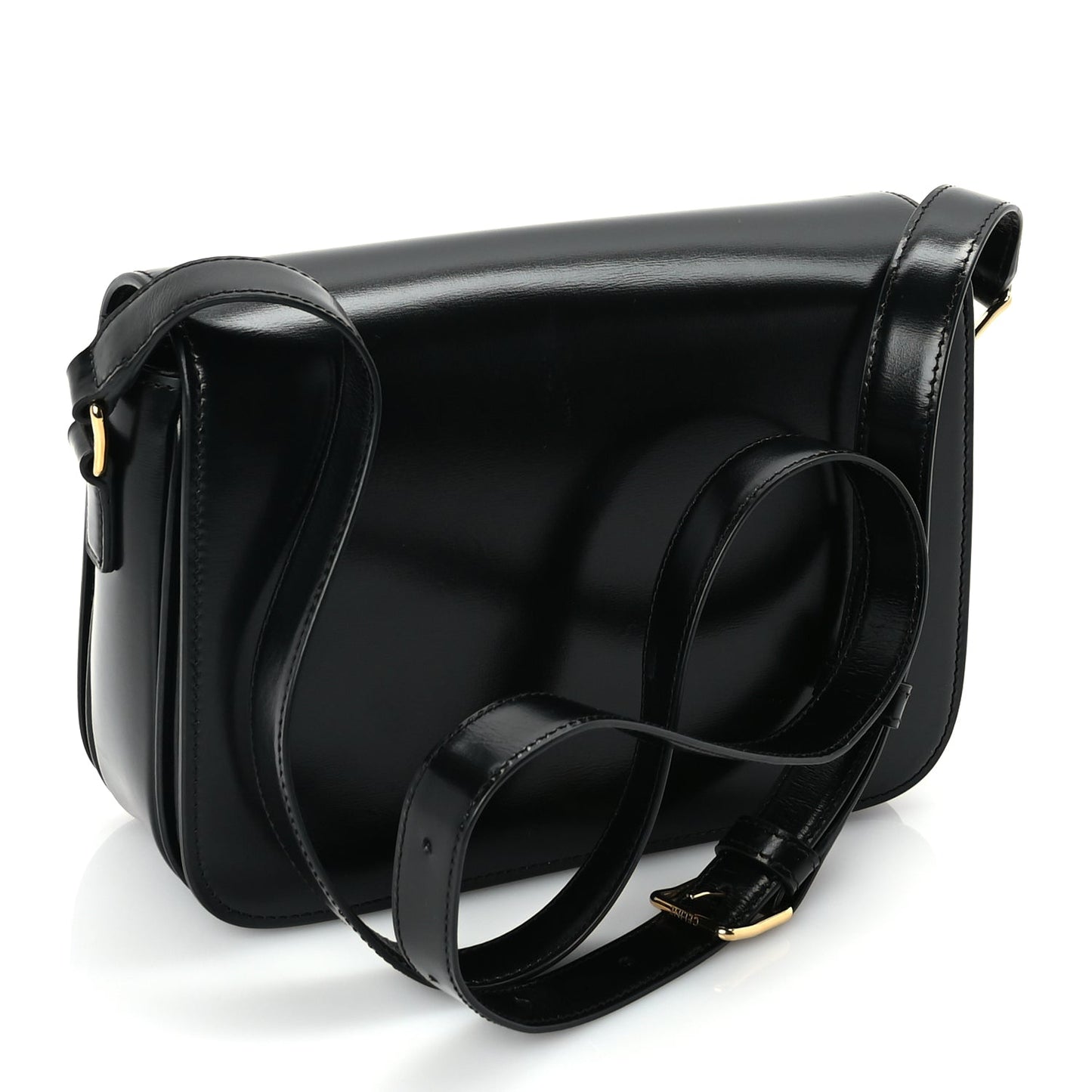 Celine Shiny Calfskin Medium Triomphe Black