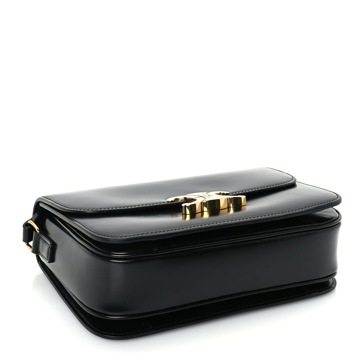 Celine Shiny Calfskin Medium Triomphe Black
