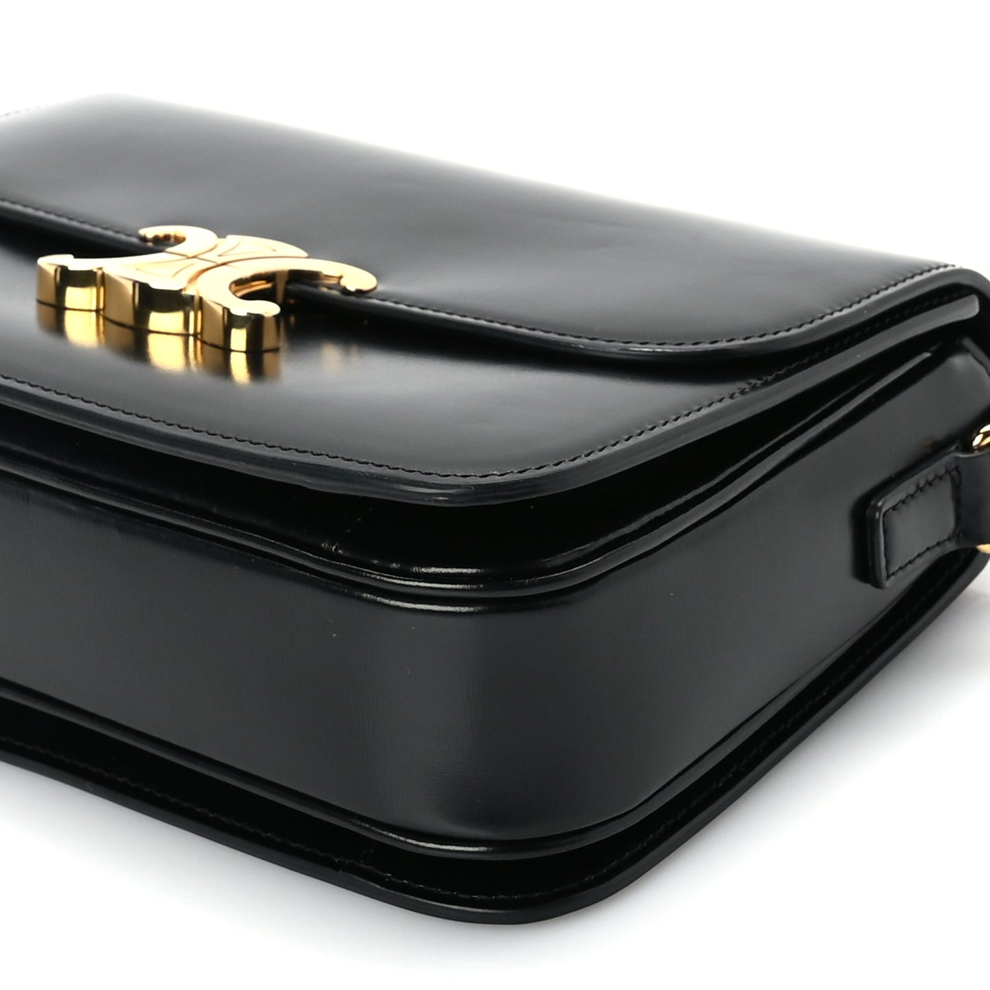 Celine Shiny Calfskin Medium Triomphe Black