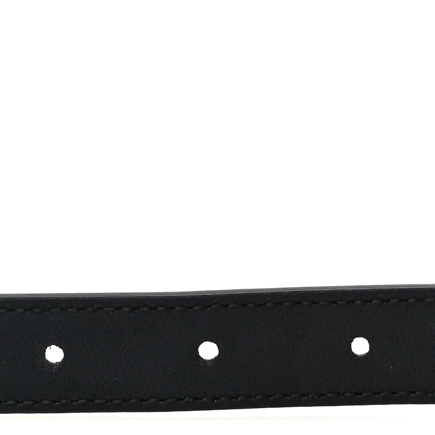 Gucci Moon Calfskin Pearl Double G 20mm Belt 80 32  Black Cream