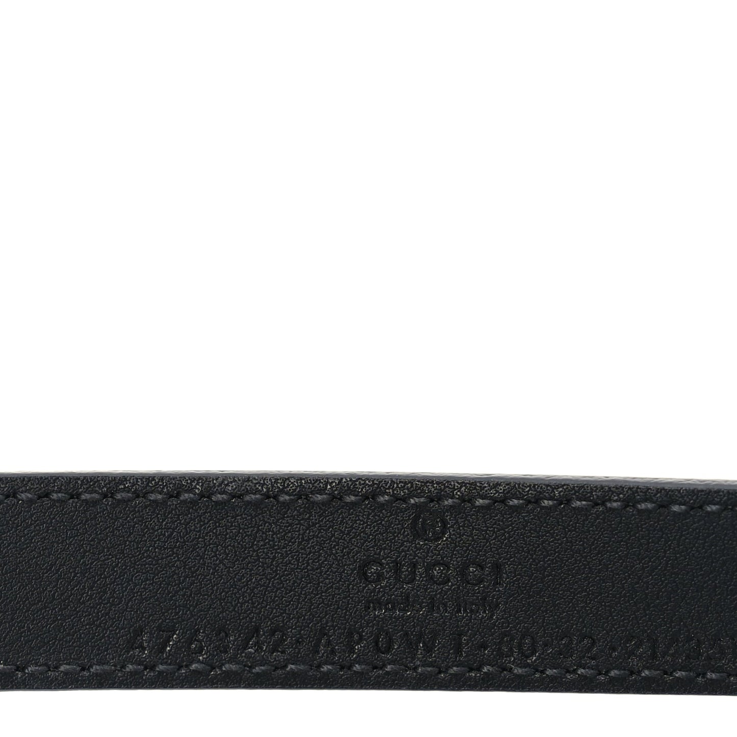 Gucci Moon Calfskin Pearl Double G 20mm Belt 80 32  Black Cream