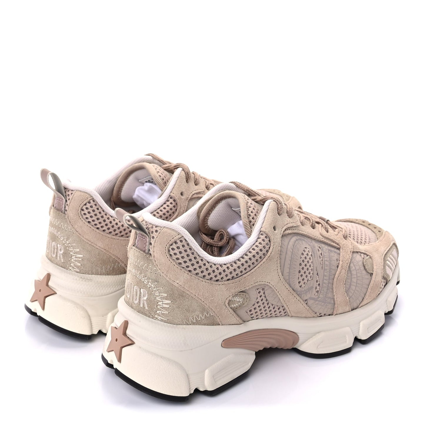Christian Dior Suede Mesh Dior Chrono Sneakers 38.5 Beige