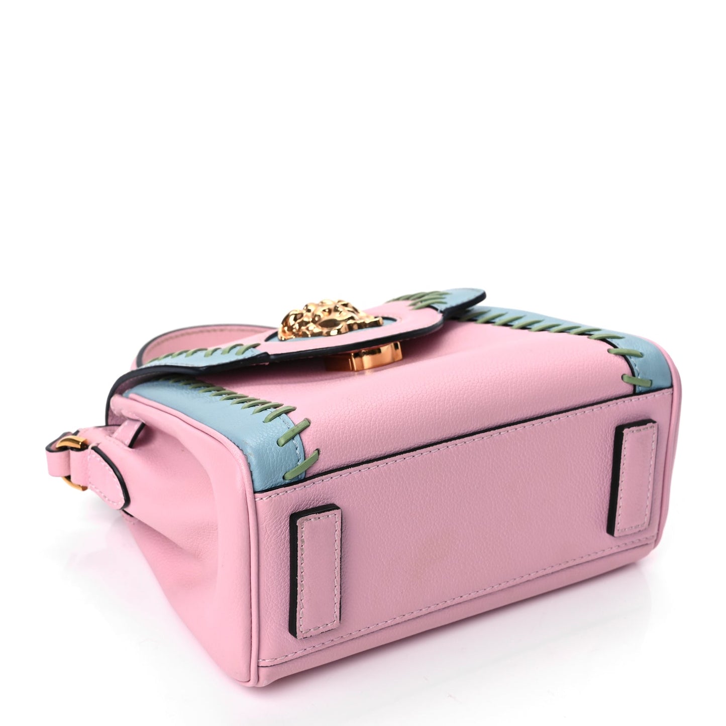 Versace Calfskin Whipstitch La Medusa Top Handle Handbag English Rose English Rose