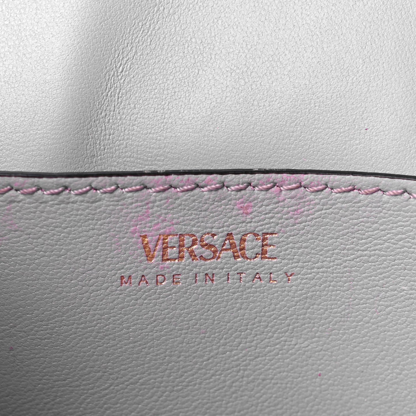 Versace Calfskin Whipstitch La Medusa Top Handle Handbag English Rose English Rose