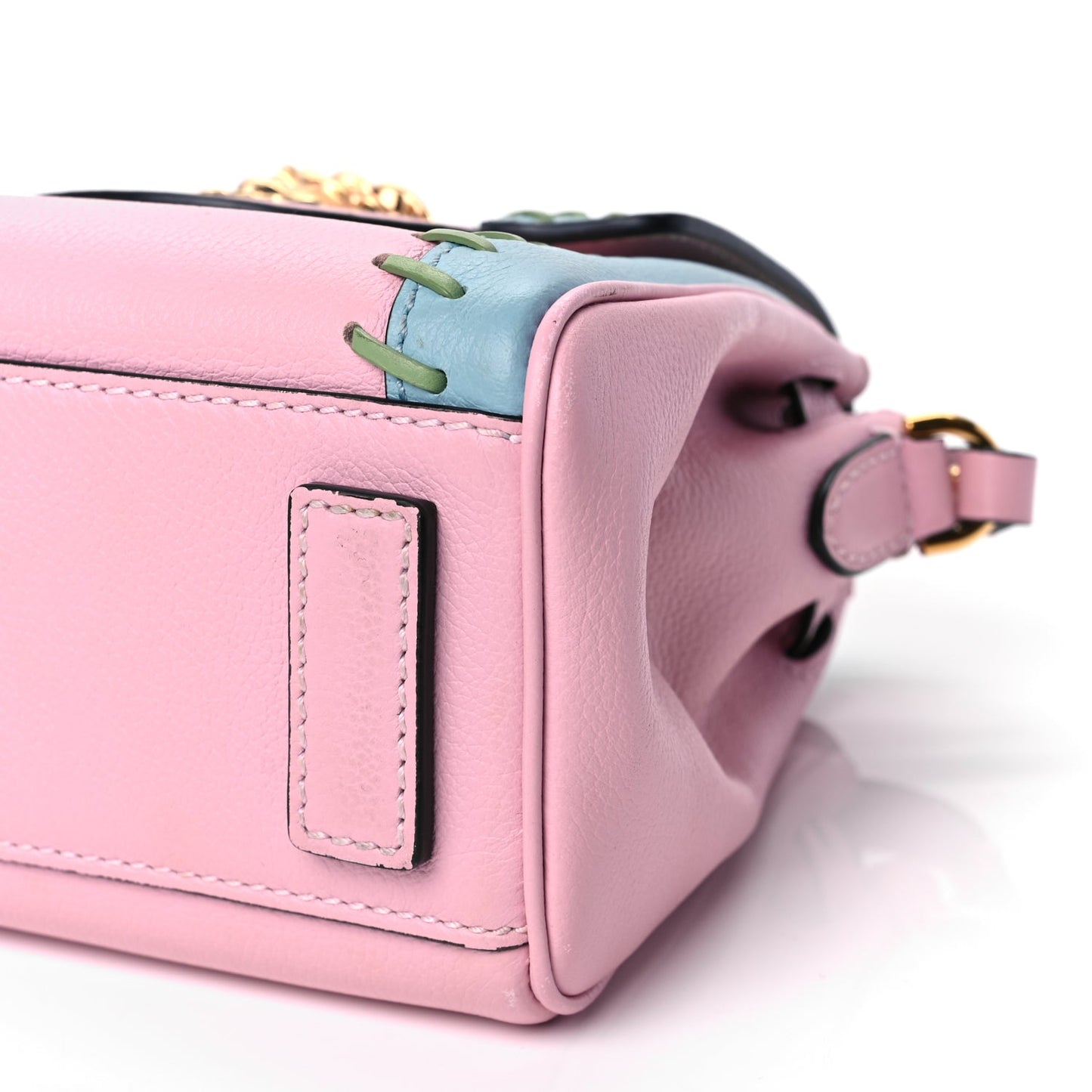 Versace Calfskin Whipstitch La Medusa Top Handle Handbag English Rose English Rose