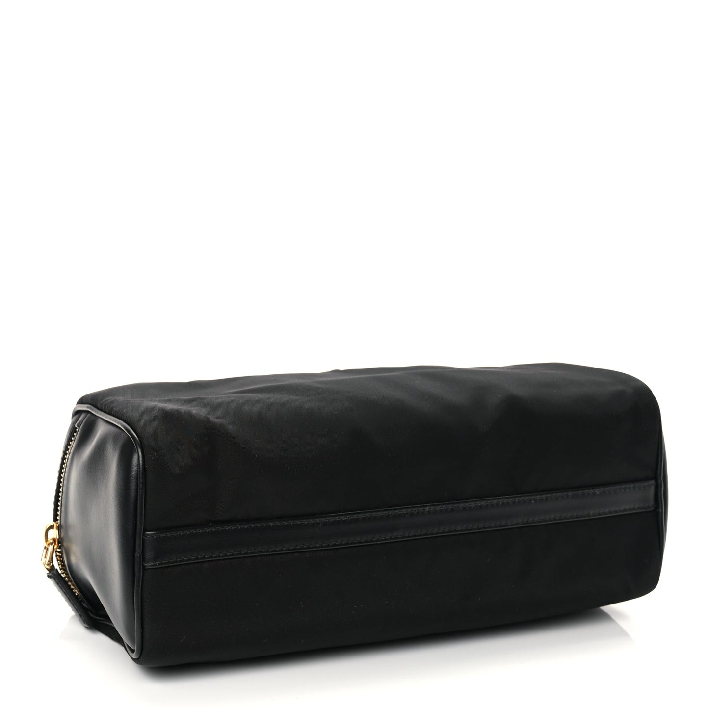 Prada Tessuto Nylon Vitello Medium Padlock Shoulder Bag Black Nero