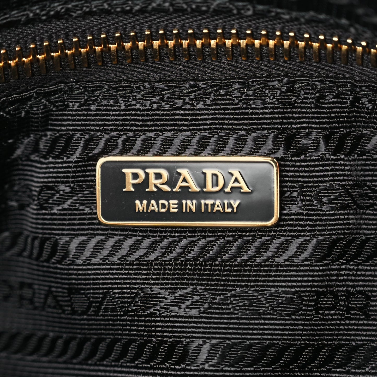 Prada Tessuto Nylon Vitello Medium Padlock Shoulder Bag Black Nero