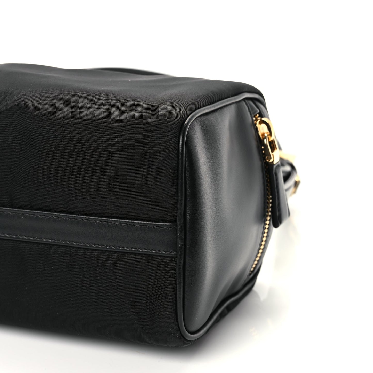 Prada Tessuto Nylon Vitello Medium Padlock Shoulder Bag Black Nero