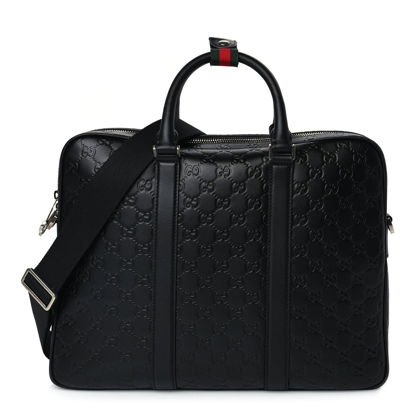 Gucci Calfskin GG Emblem Large Briefcase Black