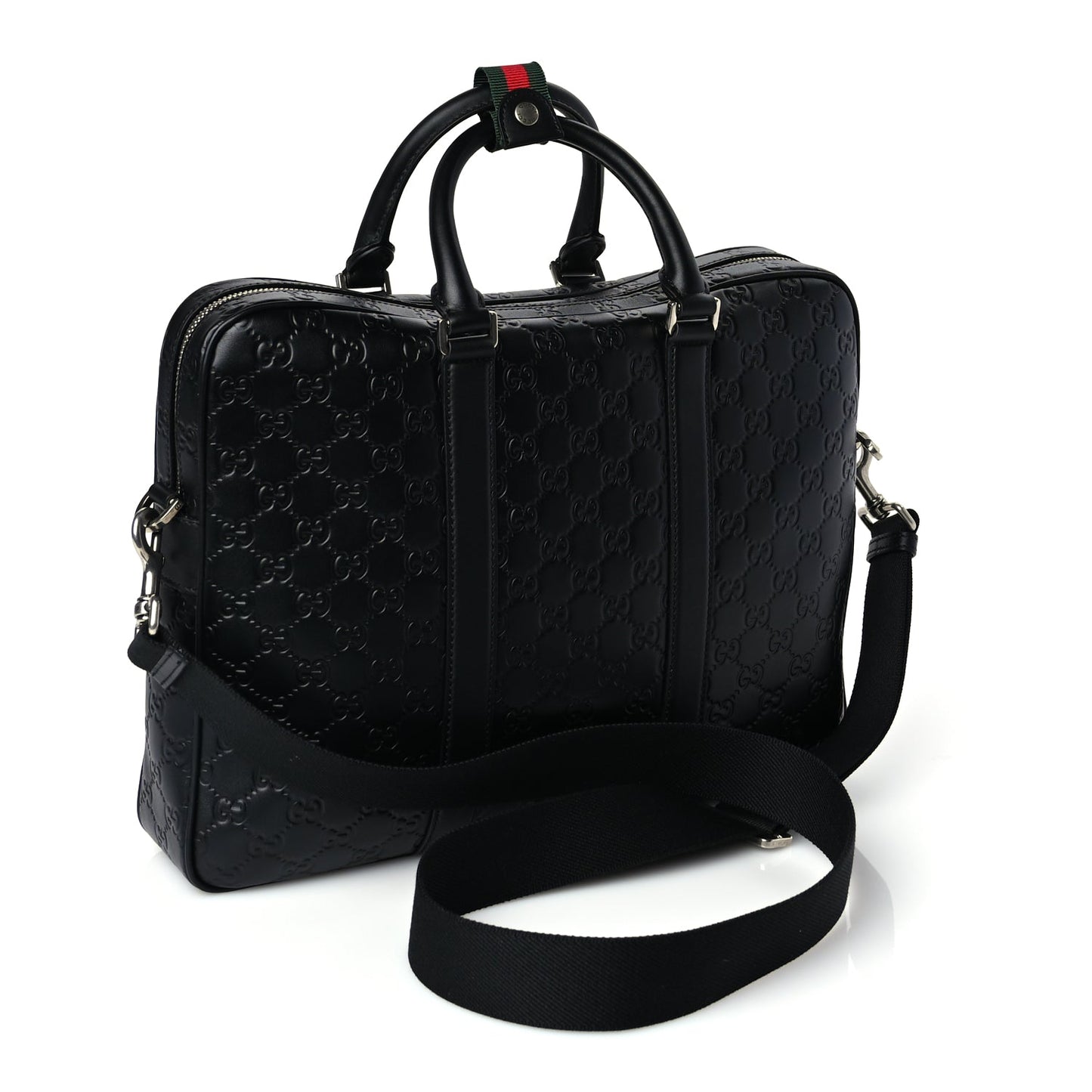 Gucci Calfskin GG Emblem Large Briefcase Black