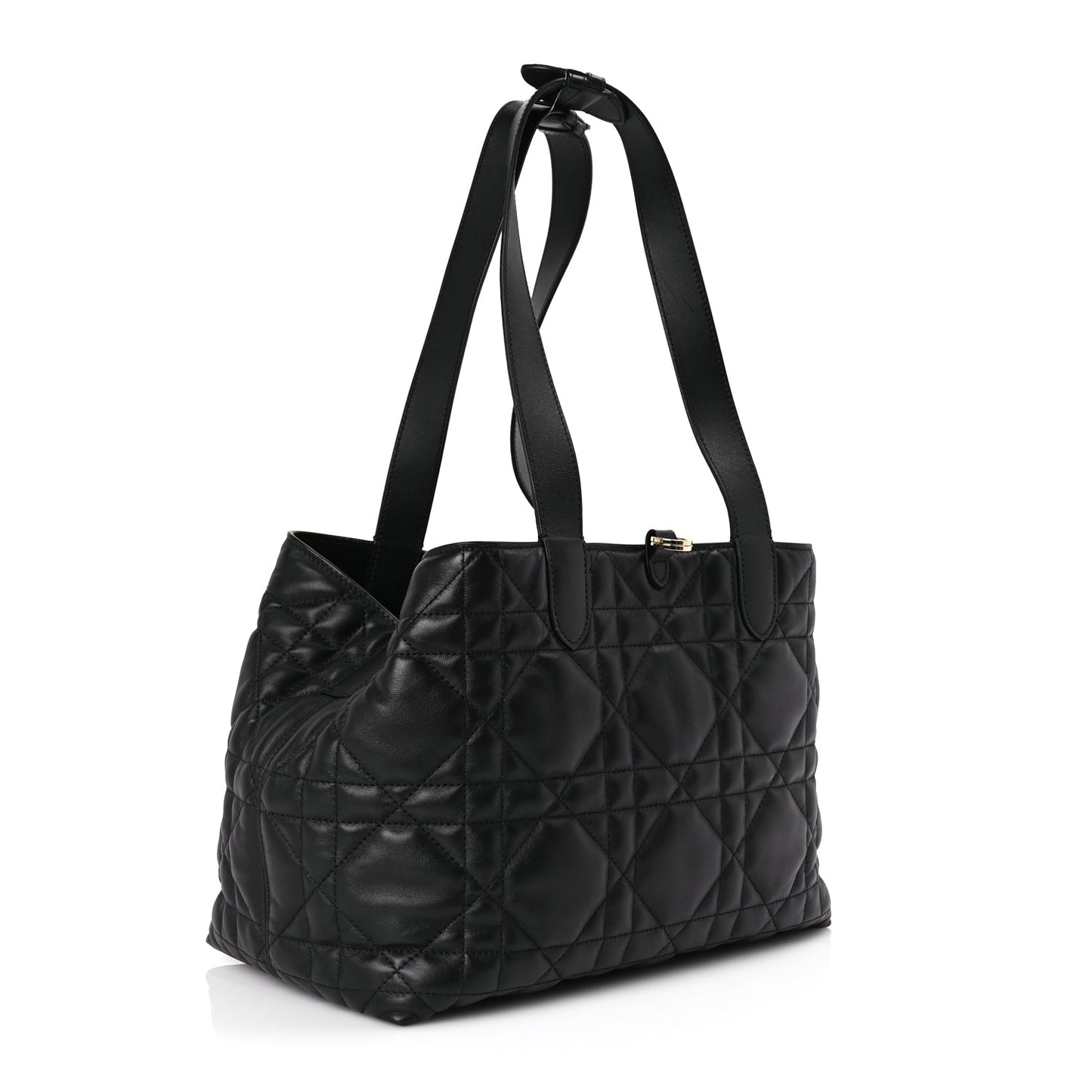 Christian Dior Calfskin Macrocannage Medium Toujours Black