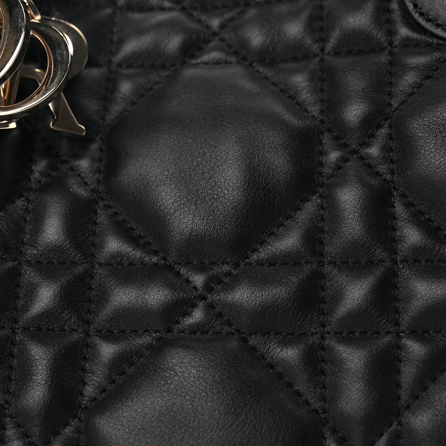 Christian Dior Calfskin Macrocannage Medium Toujours Black