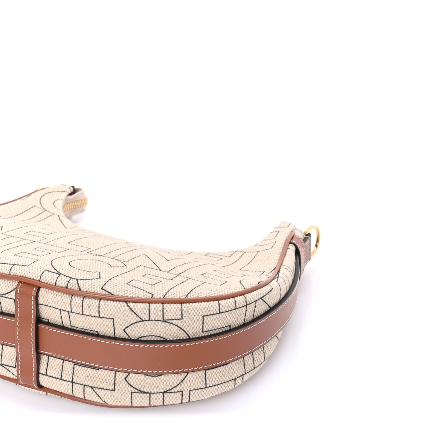 Celine Canvas Calfskin All Over Print Medium Ava Shoulder Bag  Natural Tan