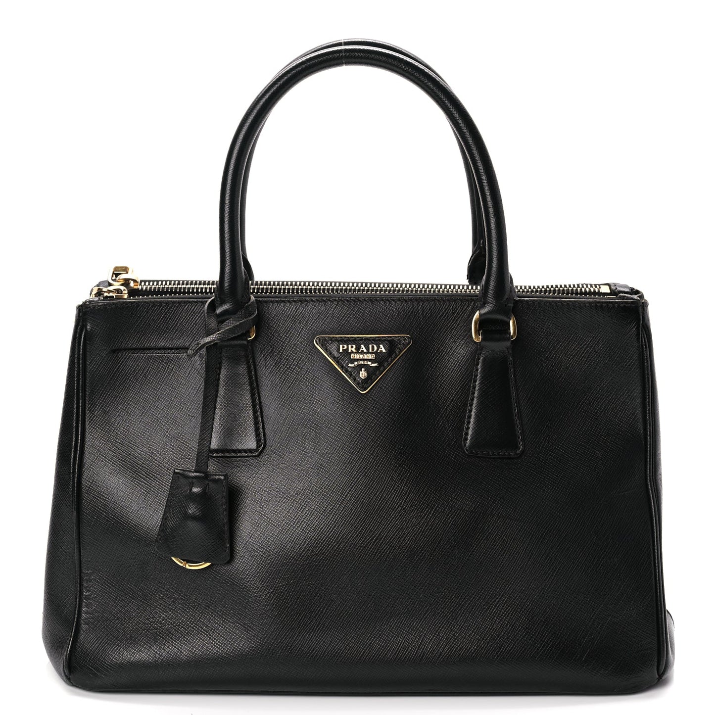 Prada Saffiano Small Galleria Double Zip Tote Black