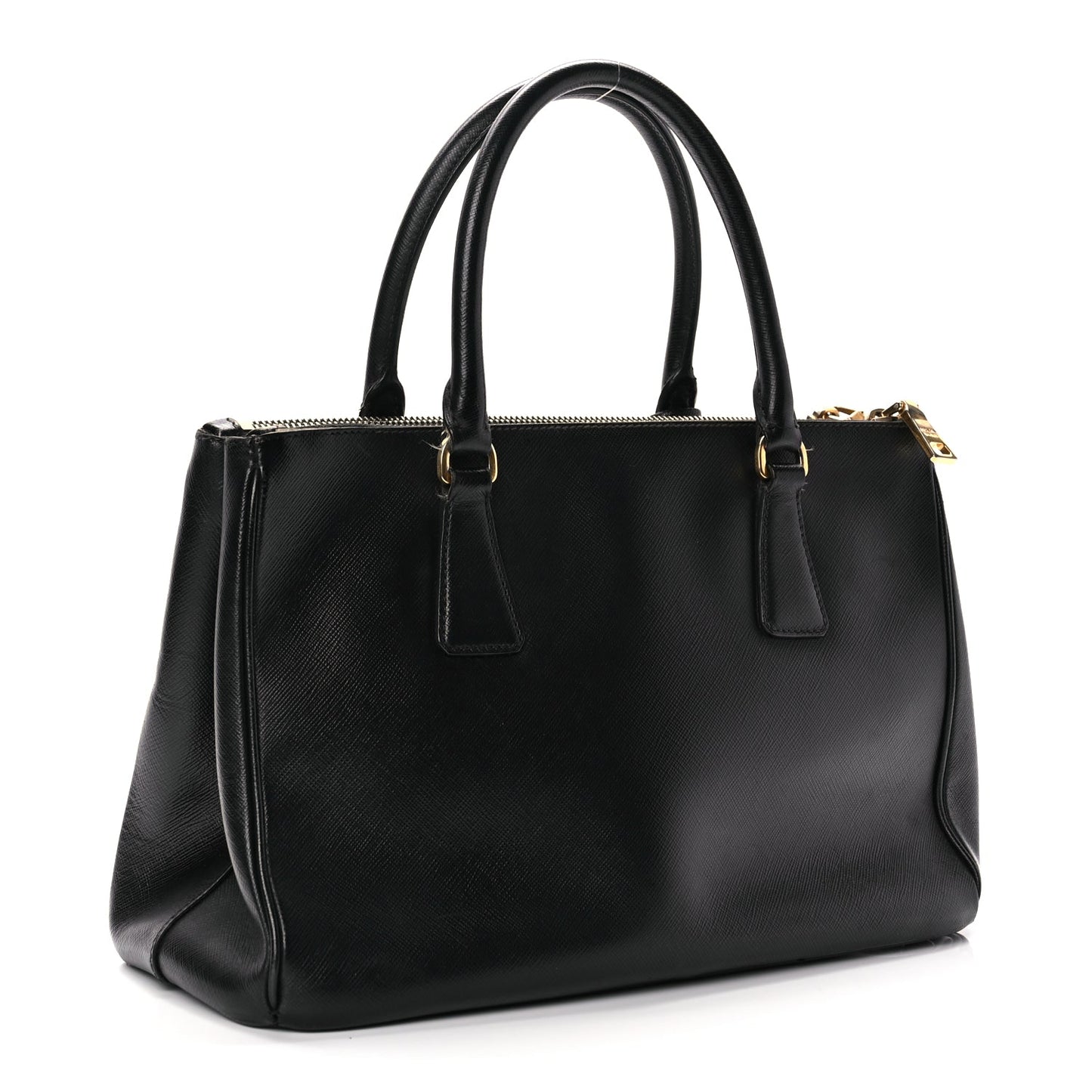 Prada Saffiano Small Galleria Double Zip Tote Black