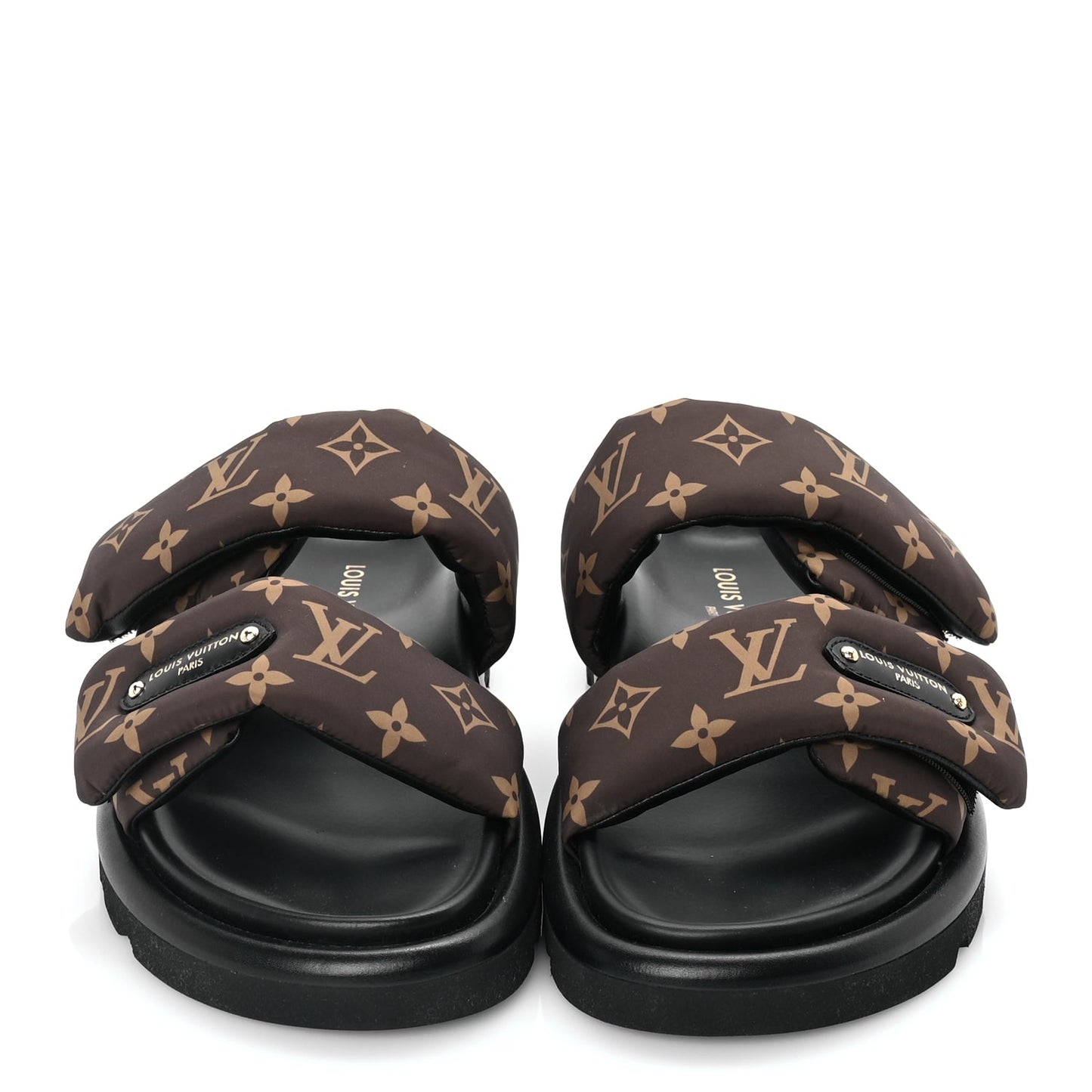 Louis Vuitton Nylon LV Pool Pillow Flat Comfort Mules 40  Cacao Brown