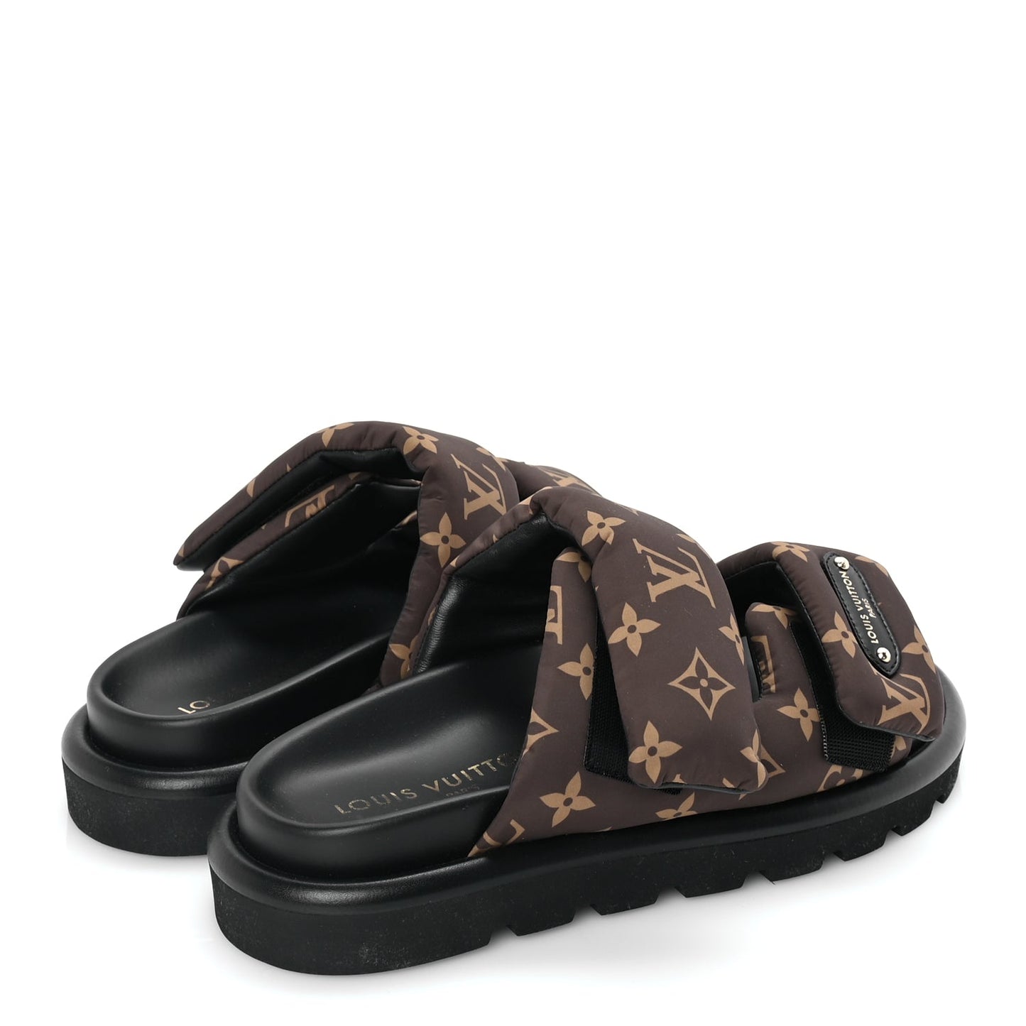 Louis Vuitton Nylon LV Pool Pillow Flat Comfort Mules 40  Cacao Brown